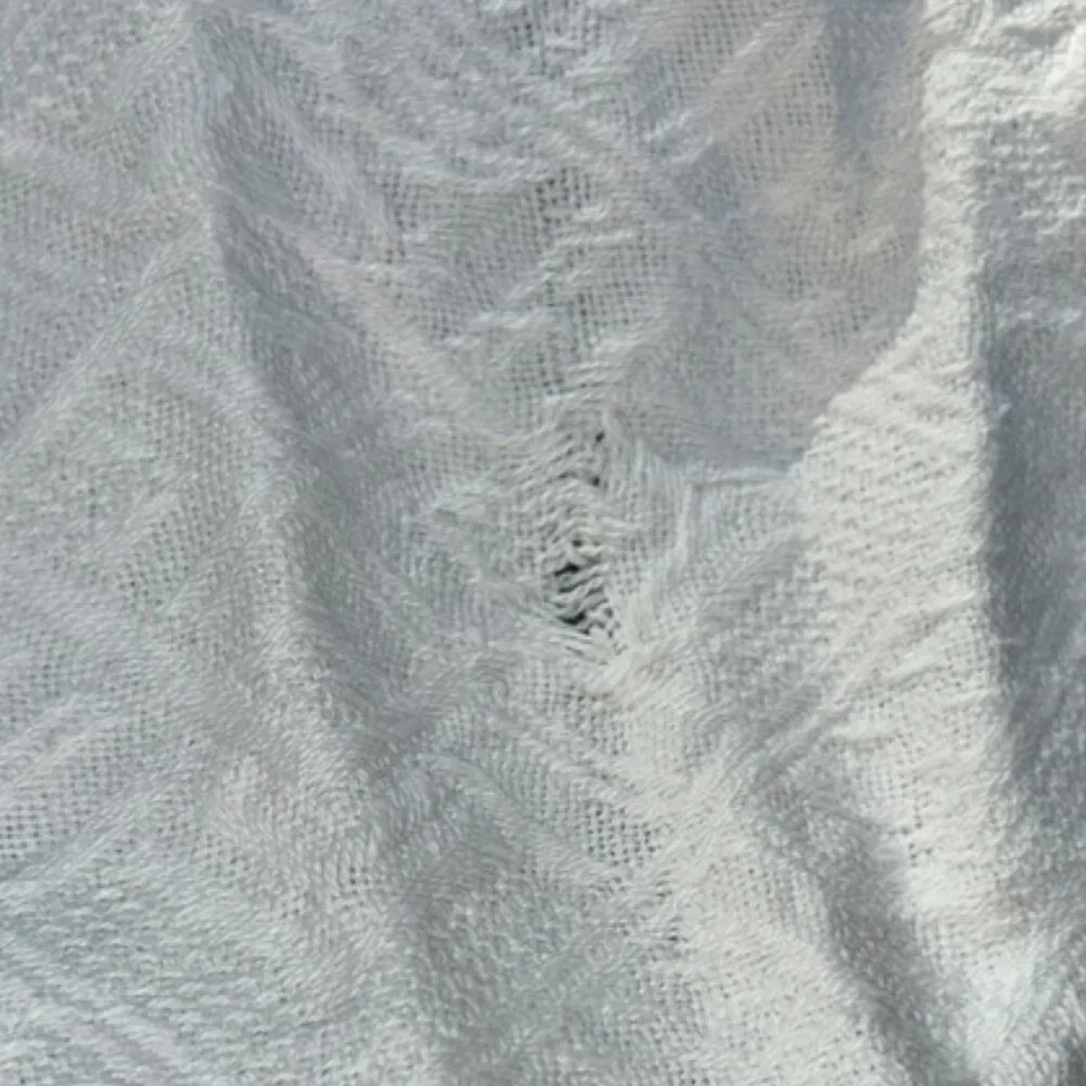 Antique white cotton Stunning Matellase coverlet bedspread TWIN